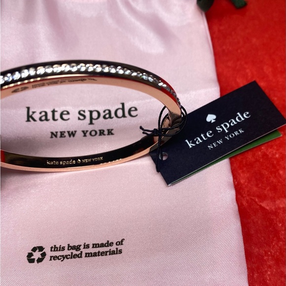 KATE SPADE RING IT UP PAVE BANGLE ROSE GOLD/CLEAR - Picture 4 of 6